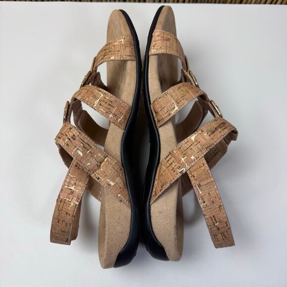 Vionic Amber Sandals Womens Size 10 Tan Cork Adjustable Strap Open Toe Flats - Picture 7 of 11